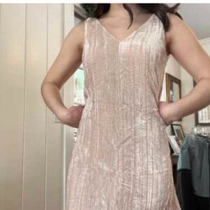 LOFT Textured Cream Midi Dress